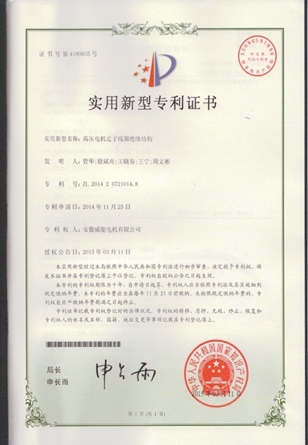 皖南電機(jī)專(zhuān)利|高壓電機(jī)定子線(xiàn)圈絕緣結(jié)構(gòu)
